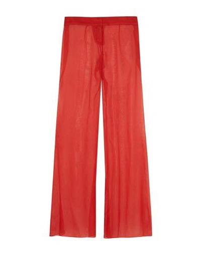 Shop Balmain Casual Pants In Red