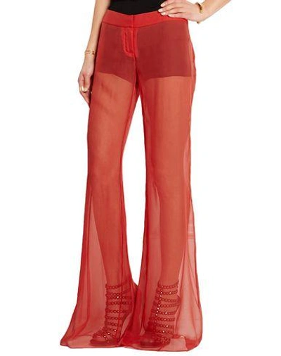 Shop Balmain Casual Pants In Red