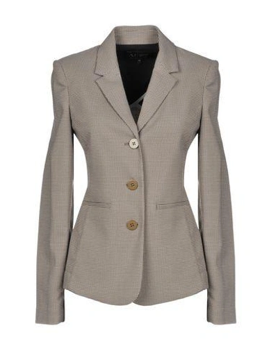 Shop Armani Jeans Suit Jackets In Dove Grey