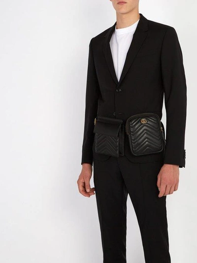 fotoelektrisk Objector diskriminerende Gucci - Gg Marmont Leather Belt Bag - Mens - Black | ModeSens