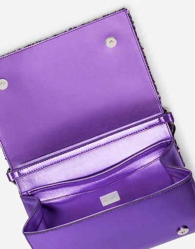 Shop Dolce & Gabbana Sequined Dg Girls Shoulder Bag In Purple