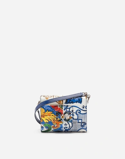 Shop Dolce & Gabbana Mini Dg Millennials Bag In Printed Calfskin In Majolica Print