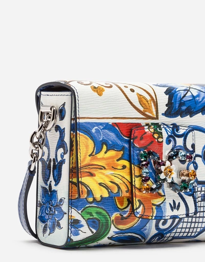 Shop Dolce & Gabbana Mini Dg Millennials Bag In Printed Calfskin In Majolica Print