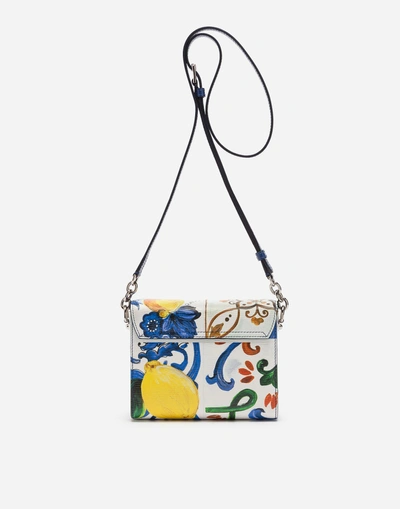 Shop Dolce & Gabbana Mini Dg Millennials Bag In Printed Calfskin In Majolica Print