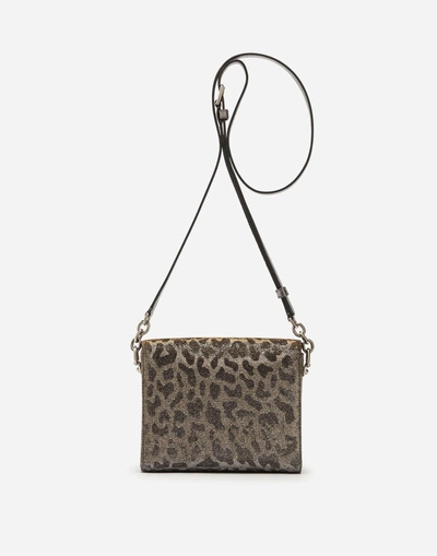 Shop Dolce & Gabbana Mini Dg Millennials Bag In Leopard-print Lurex Jacquard In Silver