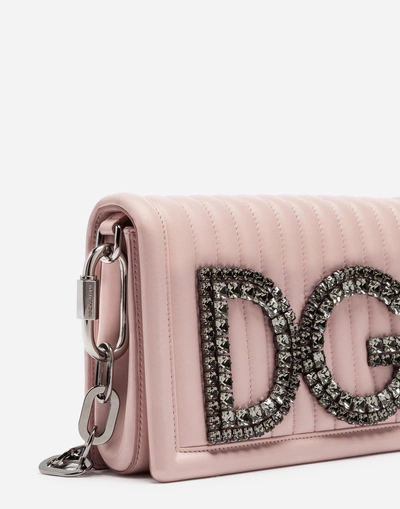 Shop Dolce & Gabbana Dg Girls Shoulder Bag In Quilted Nappa Leather In Pink