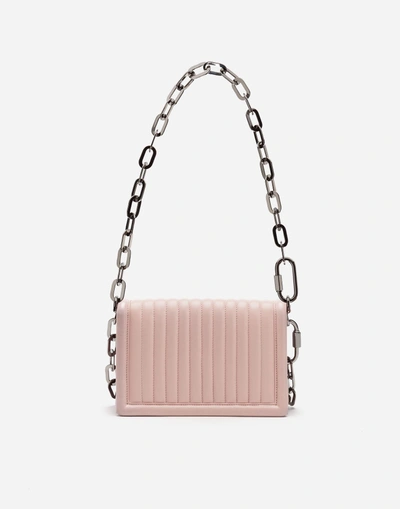 Shop Dolce & Gabbana Dg Girls Shoulder Bag In Quilted Nappa Leather In Pink