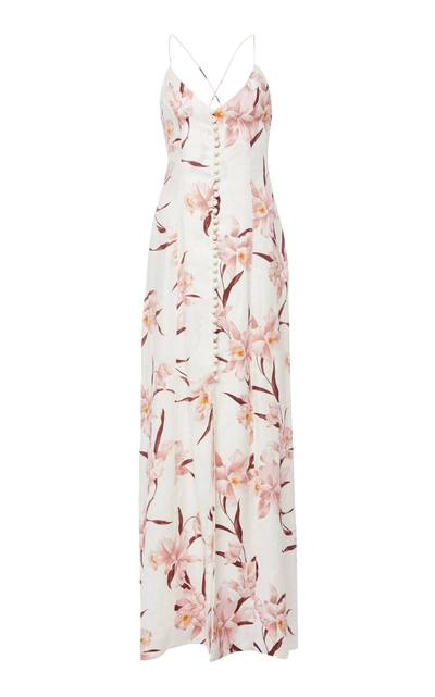 Shop Zimmermann Corsage Floral Maxi Slip Dress In Pink