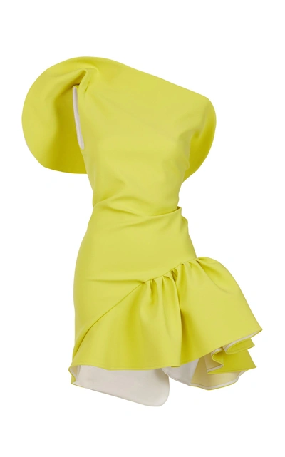 Shop Maticevski Enfanta One Shoulder Dress In Yellow