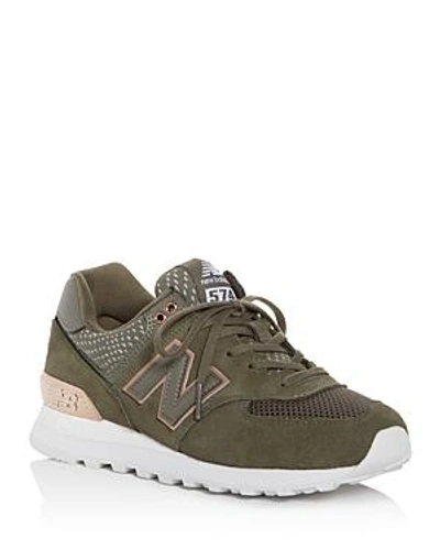 New Balance Women's 574 Rose Classic Suede Lace Up Sneakers In Green |  ModeSens