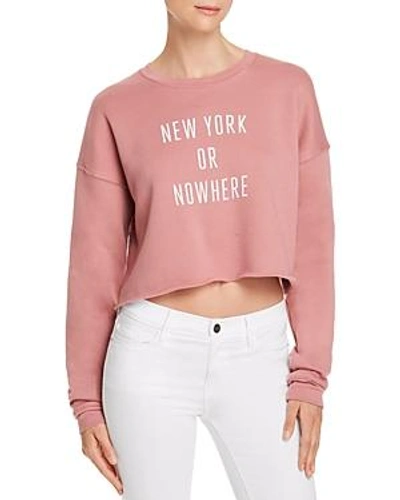 Shop Knowlita New York Or Nowhere Cropped Sweatshirt - 100% Exclusive In Mauve