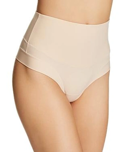 Shop Yummie Tummie Tamers Mid-waist Thong In Frappe