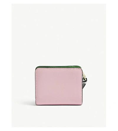Shop Marc Jacobs Black Snapshot Mini Saffiano Leather Purse In Black/baby Pink
