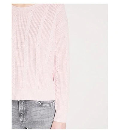 Shop Claudie Pierlot Open-back Wool And Cotton-blend Jumper In White