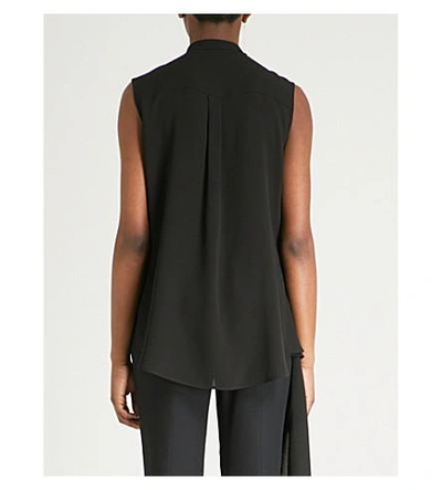 Shop Alexander Mcqueen Ruffled-trim Silk-crepe Shirt In Black