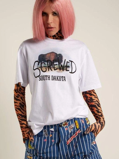 Vetements - South Dakota Print T Shirt - Womens - Cream Multi | ModeSens
