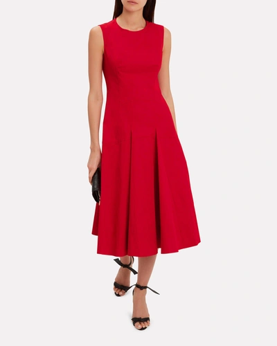 Shop Derek Lam Fit-and-flare Red Midi Dress