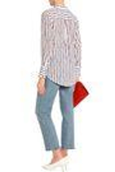 Shop Equipment Woman Janelle Striped Washed-silk Blouse White