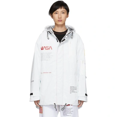 Heron Preston White Nasa Edition High Tech Parka | ModeSens