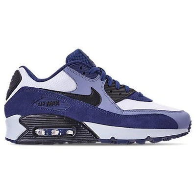 Shop Nike Men's Air Max 90 Leather Casual Shoes, Blue