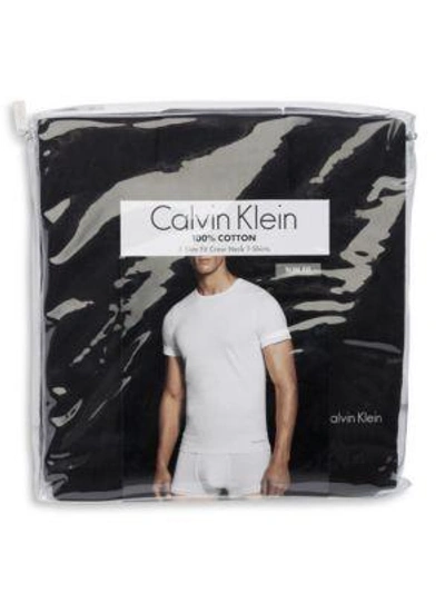 Shop Calvin Klein Three-pack Slim Fit Crewneck T-shirts In Black