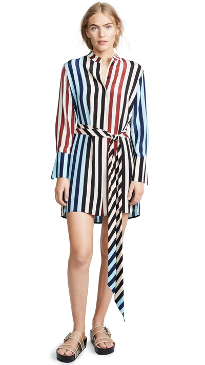 Shop Diane Von Furstenberg Striped Shirt Dress In Multi Stripe