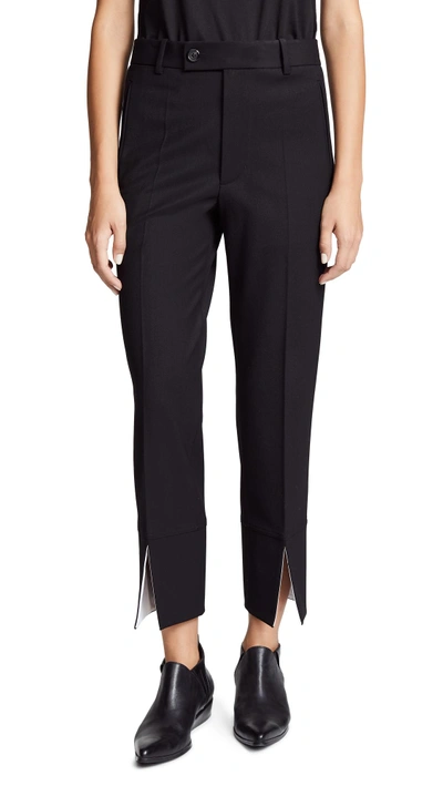 Shop Helmut Lang Front Slit Suit Pants In Black