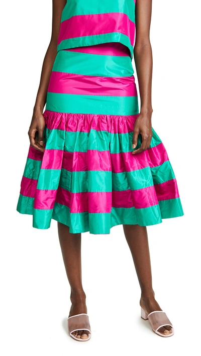 Shop Leal Daccarett Torombolo Skirt In Red/green Stripes