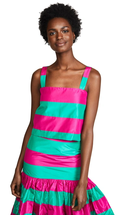 Shop Leal Daccarett Venus Top In Purple/green Stripes