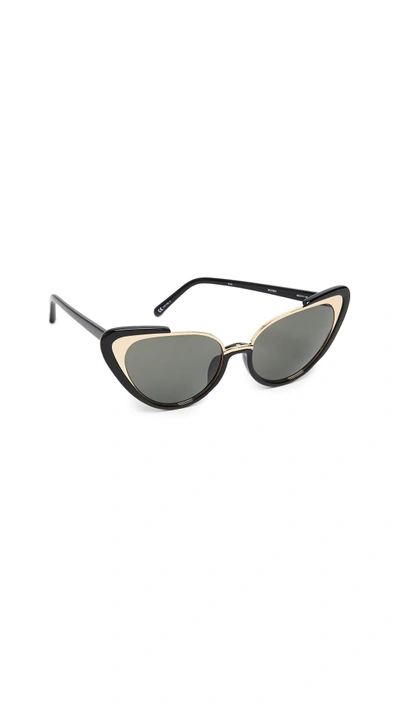 Shop Linda Farrow Luxe Extreme Cat Eye Sunglasses In Black/grey