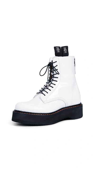 Shop R13 Single Stacked Boots In White