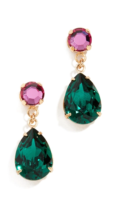 Shop Shashi Camilla Drop Earrings In Ruby Emerald