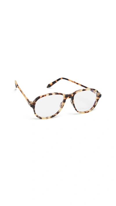 Shop Victoria Beckham Fine Oval Glasses In Yellow Tort