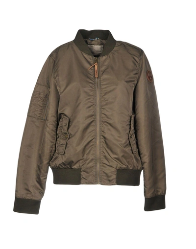 Shop Napapijri Bomber In Dark Brown