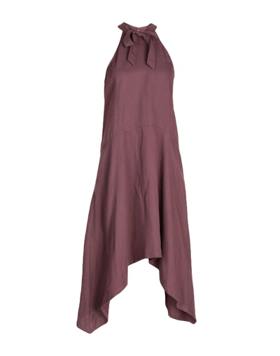Shop Ulla Johnson 3/4 Length Dress In Deep Purple