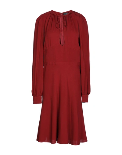 Shop Gucci Knee-length Dress In Brick Red