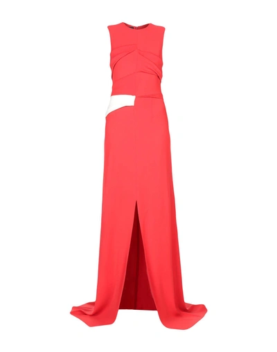 Shop Cedric Charlier Long Dresses In Red