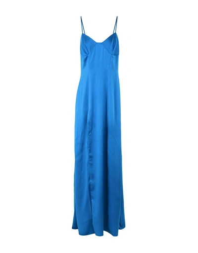 Shop Michelle Mason Long Dress In Blue