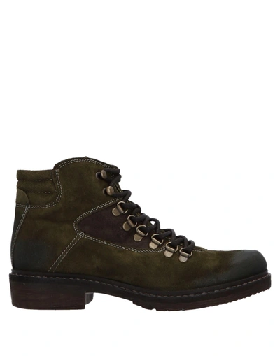 Shop Manas Ankle Boots In Military Green