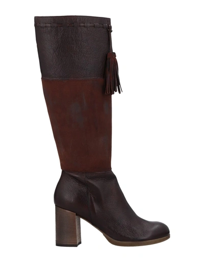 Shop Manas Boots In Dark Brown