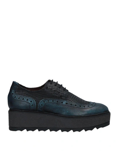Shop Manas Laced Shoes In Dark Blue