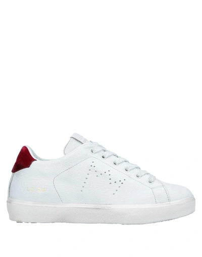 Shop Leather Crown Sneakers In White