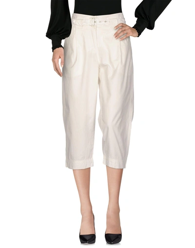 Shop Armani Jeans Cropped Pants & Culottes In White