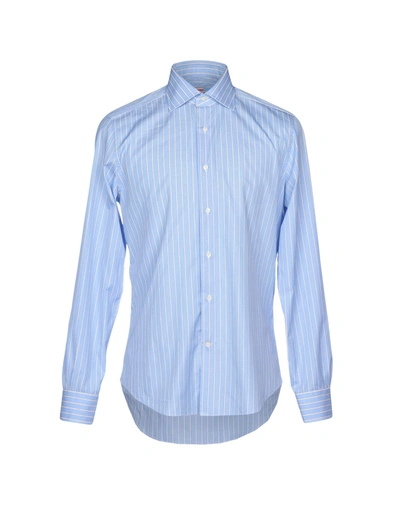 Shop Alessandro Gherardi Striped Shirt In Sky Blue