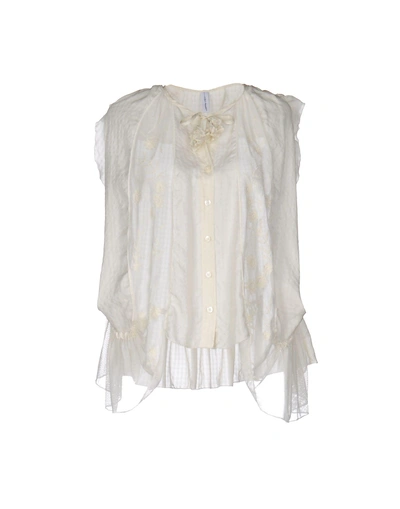 Shop High Lace Shirts & Blouses In Ivory