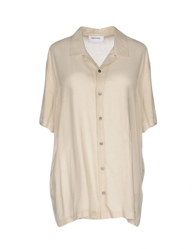 Shop Harmony Paris Solid Color Shirts & Blouses In Light Grey