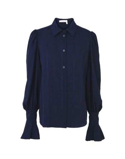 Shop See By Chloé Shirts In Dark Blue