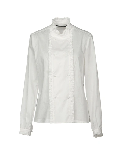 Shop Maison Scotch Solid Color Shirts & Blouses In White