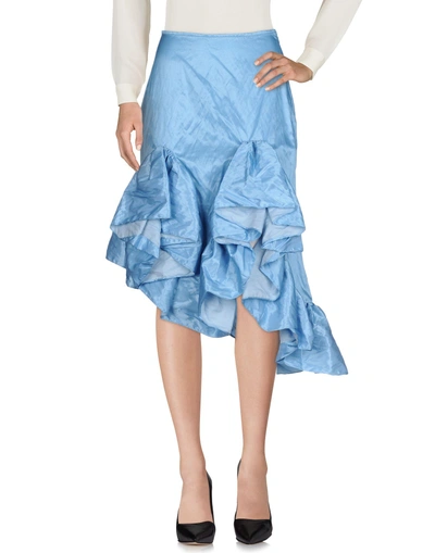 Shop Marques' Almeida Midi Skirts In Sky Blue