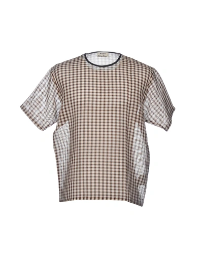 Shop Acne Studios T-shirts In Brown